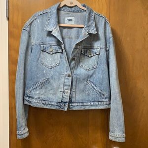 OLD NAVY PAINT SPATTER DENIM JEAN JACKET SZ  XL